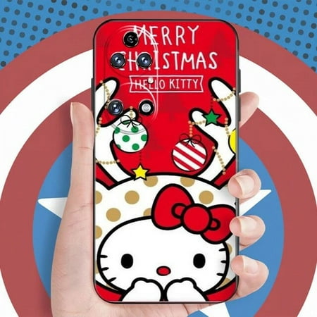 Christmas Hello Kitty Cat For Huawei P60 P60 ART P50 P40 P30 P20 PRO LITE Plus P Smart Z Plus 2021 Phone Case Back