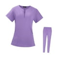 thumbnail image 2 of BELOVING Nursing Uniforms Scrub Set Crew Neck Tops Jogger Pants Workwear for, 2 of 10
