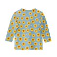 thumbnail image 5 of Cute Tops for Kids Girls Size 7 Summer 3/4 Sleeve Daisy Printed Tee Tops Casual Loose Comdy Tween Girls Trendy Clothes Crew Neck Shirts Dark Blue 7-8 Years, 5 of 5