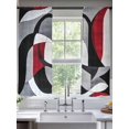 thumbnail image 2 of Red Black Twist Art Sheer Curtains for Living Room Bedroom, Light-filtering Sheer Curtain, Classic Match Rod Pocket Voile Window Treatment Drapes, 52’’Wx72’’L, 2 Panels Set, 2 of 7