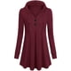 thumbnail image 2 of Una línea con capucha sudadera con capucha cuello en V manga larga botón cordón jersey casual tops para mujer vino rojo XXL, 2 of 7