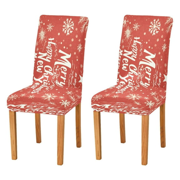 BZSMCE Chairs Slipcovers Dining Chair Covers Leaf and Snowflak for Merrh Christmas Creative Pattern