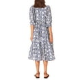 thumbnail image 4 of Gupgi Robe Bohème Ample pour Femmes Florale Col en V Manches Courtes Bouffantes Robe Midi Fluide, 4 of 9