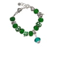 thumbnail image 2 of Delight Jewelry Teal Faceted Glass Spinner - Green Irish Luck Bead Charm Bracelet, 7.5", 2 of 4