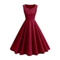 thumbnail image 3 of Lovzfmll Women's Festival Dress, Square Neck Sleeveless, Elegant A-Line Maxi Dress Red, XL, 3 of 5