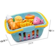 NimJoy Pretend Play Grocery Shopping Basket Toy for Girls 3-6 Years - Kids Food Play Set, 28Pc Mutil-Color Sliceable Fruit and Vegetable to Toddlers Pretend Food