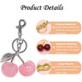 thumbnail image 3 of Topboutique Cherry Keychain Silver-Pink Bag Charms for Handbags, Glitter Cherry Key Chain, Cute Cherry Bag Charms, Metal Purse Charms, Glitter Cherry Key Chain for Gifts, 3 of 7