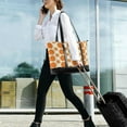 thumbnail image 5 of FORMRS Canvas Laptop Tote Bag for Women with 15.6" Computer Compartments Shoulder Handbag, Orange Geometric Pattern, 5 of 7