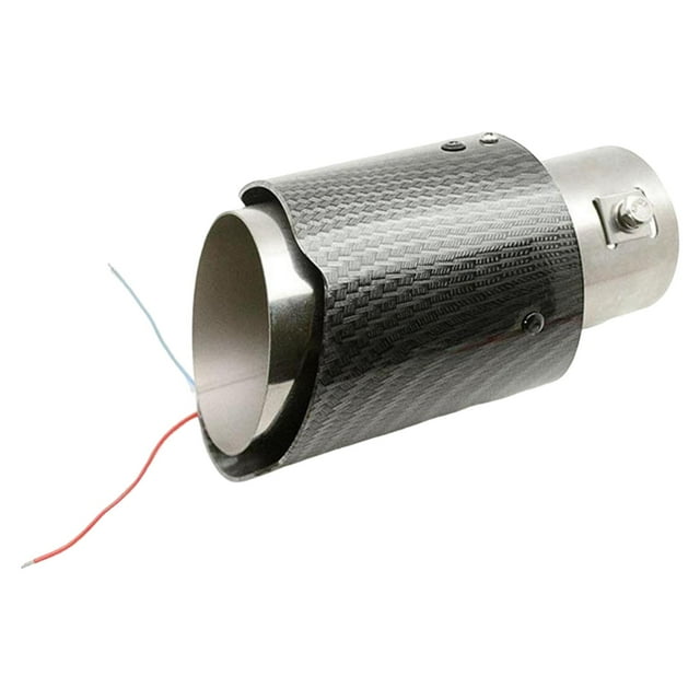 Punta de escape de fibra de carbono para tubo de 60 mm a 63 mm de diámetro (repuesto) Luz azul 02