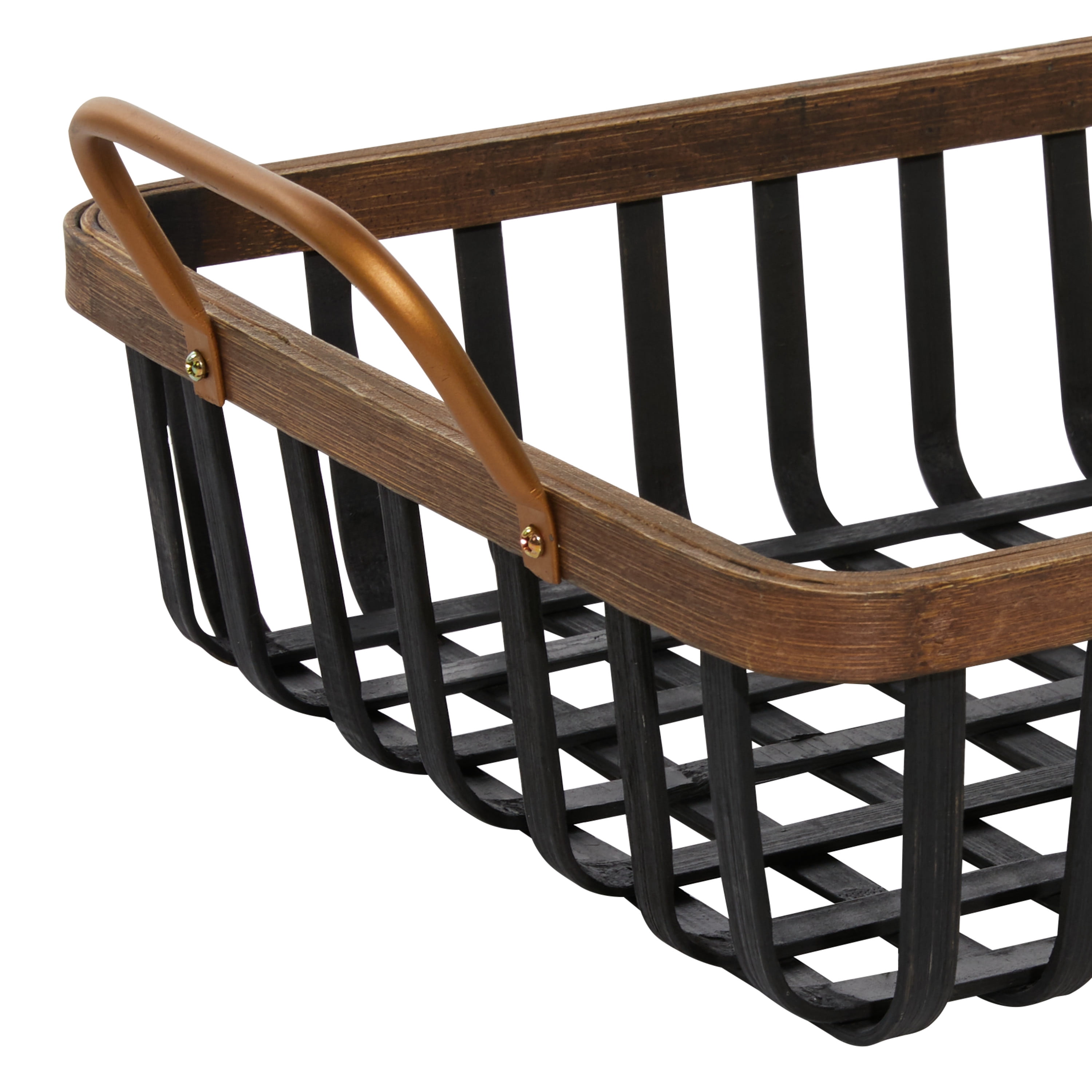 DecMode 29", 23"W Black Wood Grid Tray, 2-Pieces