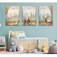 thumbnail image 2 of Forest Animals Bible Verse Wall Hieng Wild Animals Foggy Forest prints Posters Canvas Deer Bear rabbit Christian Animal painting pictures for Children Boys Room Girls Room Wall Decor, 2 of 6