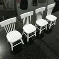 thumbnail image 3 of Mesa de comedor de madera para casa de muñecas 1:12, juego de muebles con sillas, kits de garaje en miniatura blancos, 3 of 8