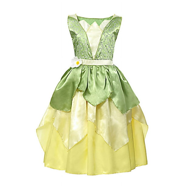 Disney vestido de princesa Tiana para ninas ropa de fiesta de cumpleanos Carnaval disfraz de campana Tinker Bodega Aurrera en linea