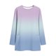 thumbnail image 5 of Mujeres Manga Larga Tops Casual Gradiente Ombre Cuello Redondo Suelto Ajuste Superior con Bolsillos Suave Poliéster Otoño Primavera Suéter, 5 of 7