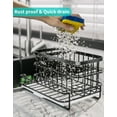 thumbnail image 2 of LEFEE Sink Caddy, Sponge Holder for Sponge, Dish Brush, Soap Dispenser with Drain Tray for Kitchen Sink Countertop- SUS304 Stainless Steel, Rustproof, Quick Dry - Black, 2 of 7
