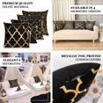 thumbnail image 3 of Efavormart Set Of 4 | 18" Black/Gold Foil Geometric Print Throw Pillow Covers, Velvet Square Sofa Cushion Covers, 3 of 11