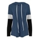 thumbnail image 2 of Sudadera con capucha para mujer, manga larga, bloques de color, sudadera con capucha informal suave para uso diario, azul M, 2 of 6