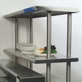 thumbnail image 6 of 30" x 60" Stainless Steel Open Base Table With 18" Wide Double Tier Overshelf | Metal Kitchen Prep Table & Shelving Combo, 6 of 8