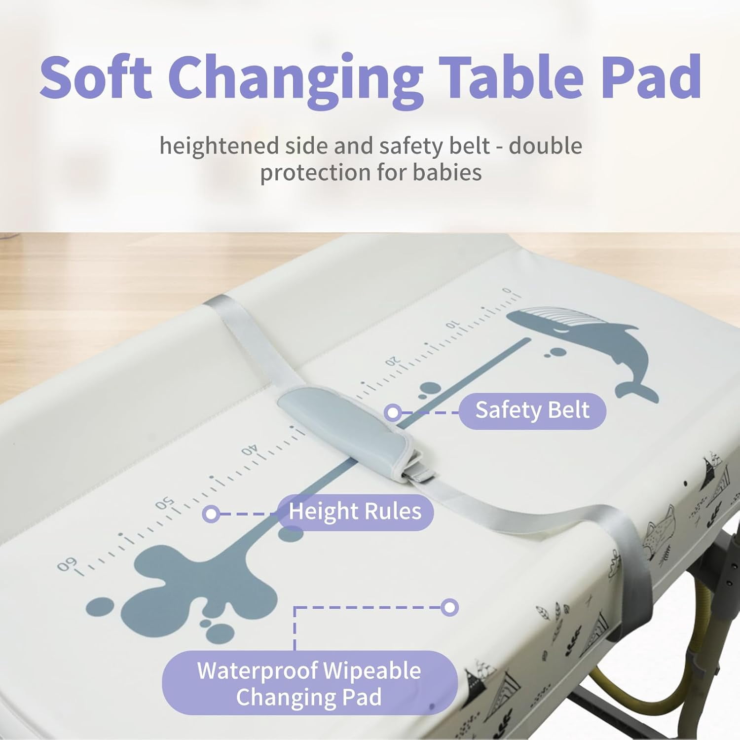 2 in 1 Baby Bathtub with Changing Table, Cuoote Waterproof Diaper Changing Station Portable Changing Table