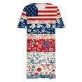 thumbnail image 4 of QUNYINEY Patriotic Women Summer Dresses 2026 Independence Day Midi Plus Size Short Sleeve A Line Dress Loose Fit V-Neck with Pockets Dresses, 4 of 8