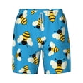 thumbnail image 4 of Lsque Mens Swim Trunks Flying Bees Pattern - Bathing Suit Compression Liner - Beach Swim Shorts Swimwear - (S-3XL) - Stretch Quick Dry -Large, 4 of 9