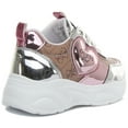thumbnail image 3 of Guess Claire Kid's Lace Up Casual Synthetic Sneakers In Silver Size 2, 3 of 6