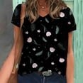 thumbnail image 2 of Patlollav Summer Womens T-shirts Clearance,Plus Size Ladies Fashion V-Neck Short Sleeve Print Casual Blouse, 2 of 5