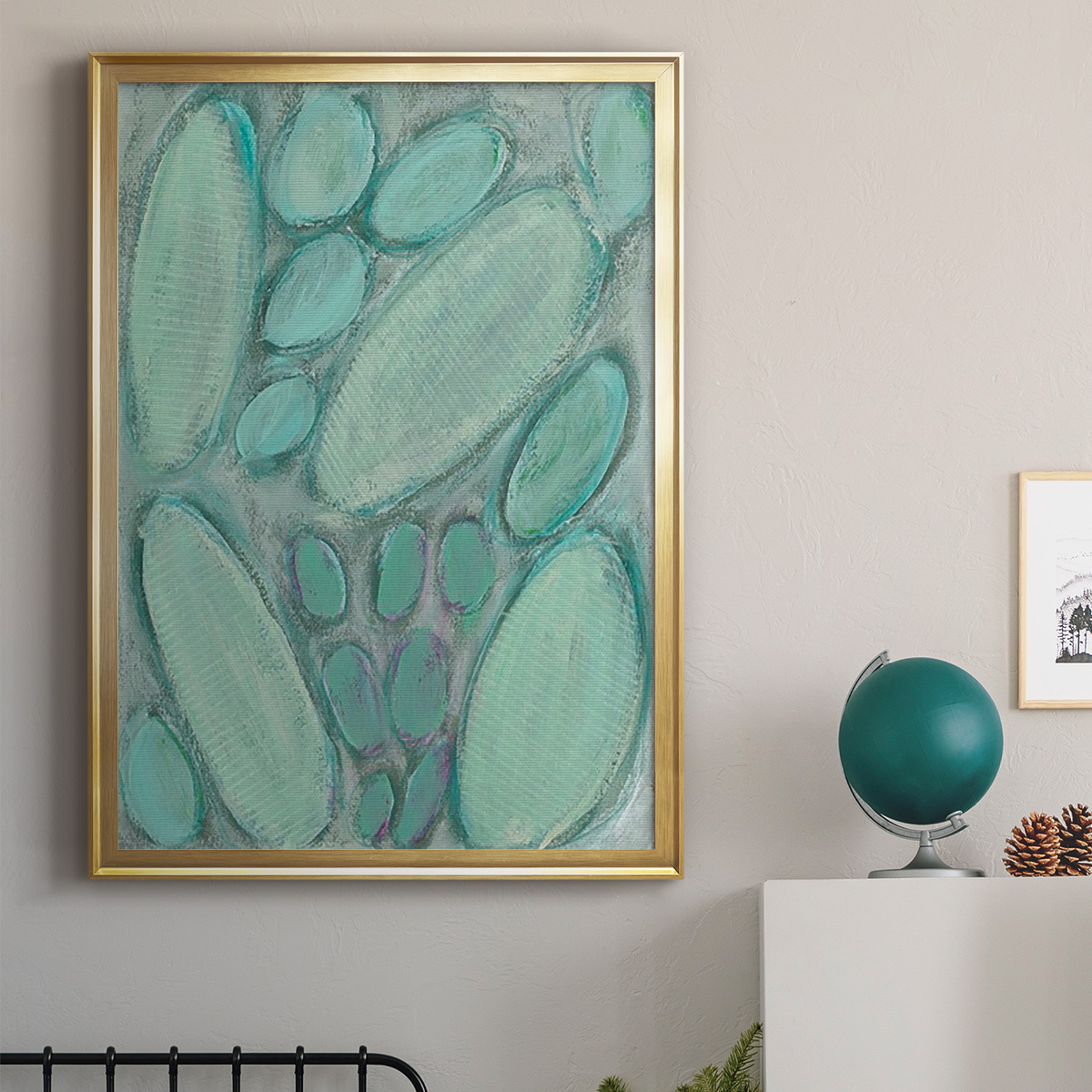 Blue Orbs I Premium Framed Print, in Gold, Black, or Silver - Ready to Hang