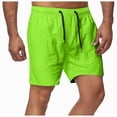thumbnail image 3 of KPOPLK Mens Elastic Waist Drawstring Shorts Casual Classic Fit Stretch Flat Front Shorts with Pockets Size XL,Green, 3 of 6