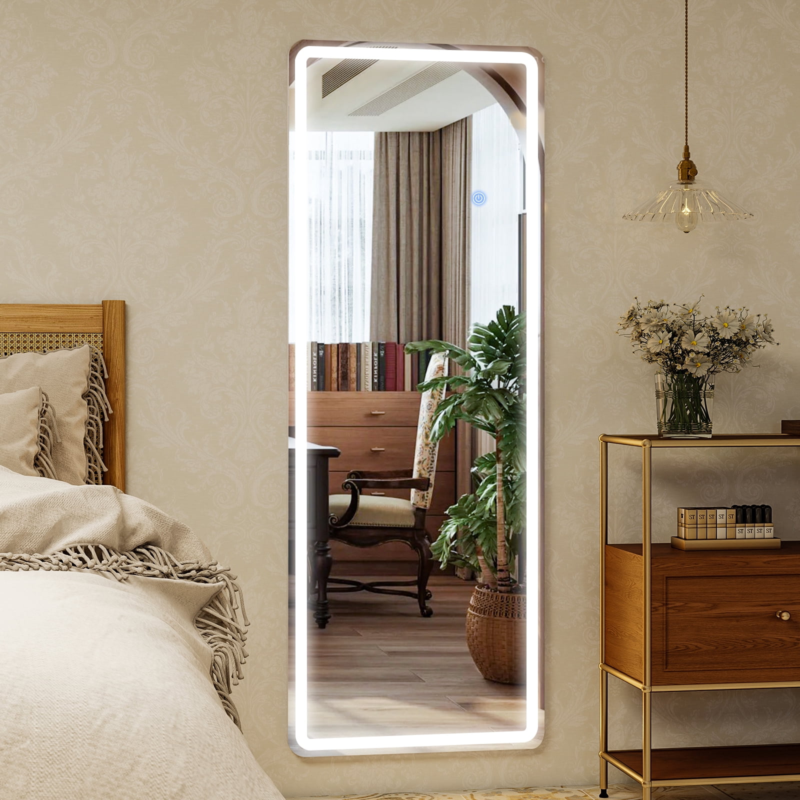 SHATTERVIEW 64"x21" Full Length Mirror with Lights LED Floor Mirror