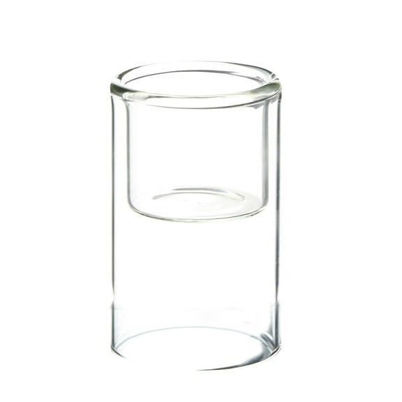 WGV Clear Cylinder Raised Votive Candle Holder - 2" Wide x 4" Height, Good quality, Heavy Weighted Base - 1 Pc