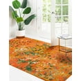 thumbnail image 4 of Unique Loom 3127249 9 x 12 ft. Ivy Jardin Rectangular Rug, Orange, 4 of 10