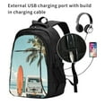 thumbnail image 2 of Honeii Vintage Surf Van Beach for Travel Laptop Backpack, Business Laptops Backpack with USB Charging Port, College High School Computer Bag for Men Women, 2 of 7