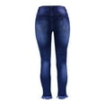 thumbnail image 5 of Gubotare Mid Rise Jeans for Women Women's High Rise Stretch Skinny Ripped Jeans Distressed Denim Leggings (Blue,Size M), 5 of 7
