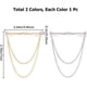thumbnail image 2 of Alfileres de cuello de camisa para hombre, 2 colores, para corbata, con cadena, para solapa, barra de cuello, broche con borla, dorado y plateado., 2 of 6