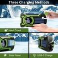 thumbnail image 6 of Prociv Emergency Radio Hand Crank Solar 5000mAh, IP65 Waterproof Dustproof Bluetooth 5.3 Portable AM/FM/NOAA Weather Alert Radio with Flashlight, Phone Charger, SOS, Headphone Jack Green, 6 of 8