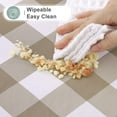 thumbnail image 6 of decorUhome Rectangle Tablecloth, Waterproof Vinyl Flannel Backed Table Cloth, Buffalo Wipeable Plastic Table Cover for Kitchen and Outdoor, Khaki and White, 52" x 70", 6 of 9