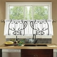 thumbnail image 4 of Yayeee Kitchen Curtains Set of 2 Light Filtering 57"x24" Over Sink Window Panels, White Chubby Cat, 4 of 7