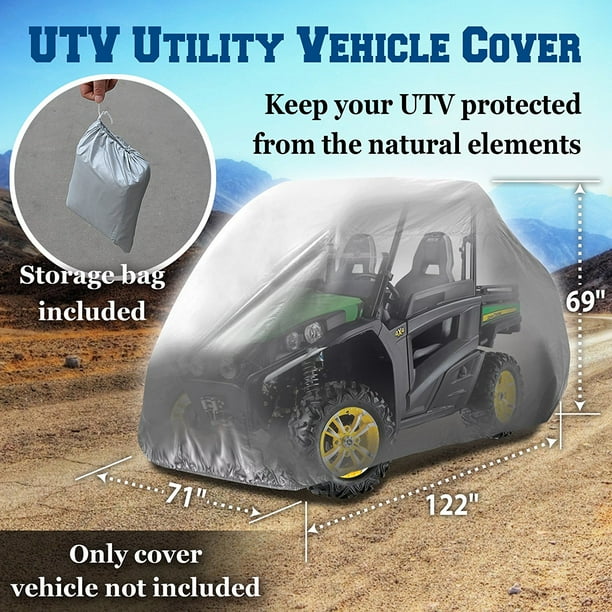 Polaris Ranger Atv Cover Utv Utility Vehicle Storage Protective Cover Indoor Outdoor Silver