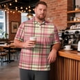 thumbnail image 2 of LTTVQM Mens Four Season All Weather Plaid Golf Shirt Big & Tall Short Sleeve Collared High Breathability Casual Top Light Gray 6XL, 2 of 7