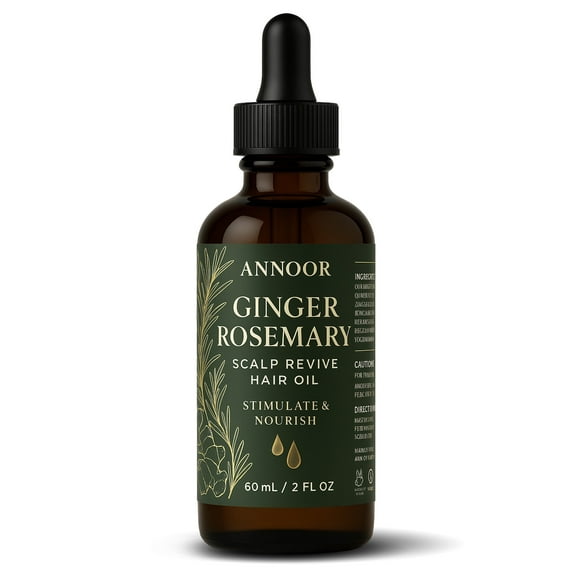 Annoor Ginger Rosemary Hair Oil | 2 Fl Oz - Nourish, Strengthen, Shine, and Revitalize for Healthy Hair Growth and Scalp Renewal