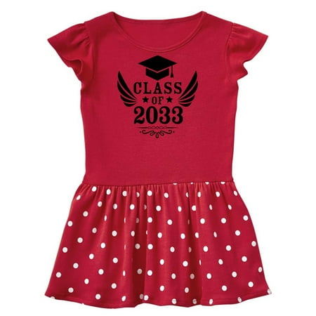 

Inktastic Class of 2033 with Graduation Cap and Wings Gift Toddler Girl Dress