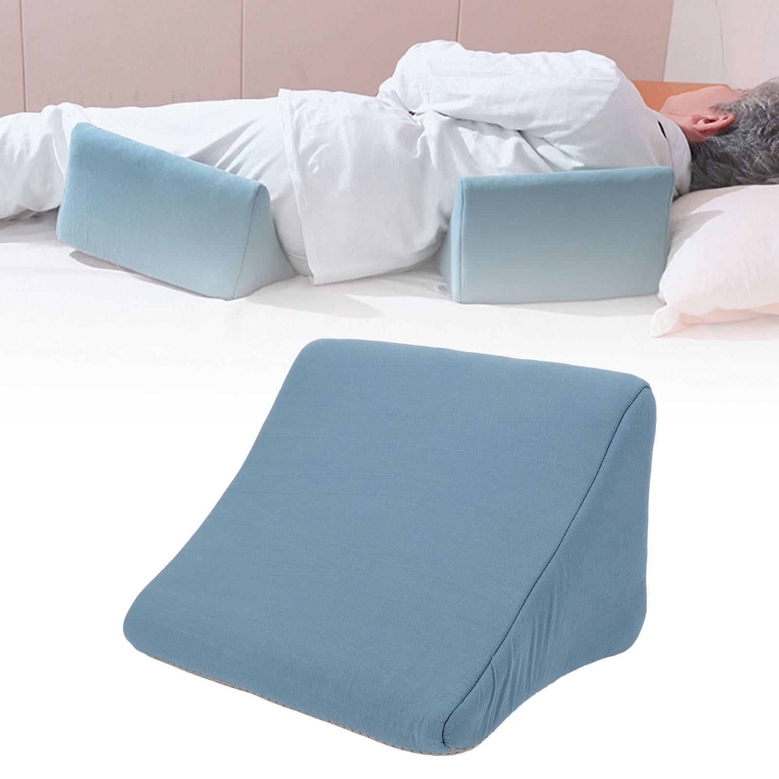 LAZIOEGR Triangular Bedside Wedge Cushion – Anti‑Pressure, Breathable Leg & Ankle Support Pillow for Bedridden Patients