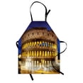 thumbnail image 1 of The Colosseum Apron Historic Imperial Roman Architecture European Culture Symbol, Unisex Kitchen Bib Apron with Adjustable Neck for Cooking Baking Gardening, Royal Blue Yellow Brown, by Ambesonne, 1 of 3