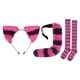 thumbnail image 1 of Conjunto de disfraz de gato, calcetines de gatito, diadema, pinza para el pelo de animal, disfraz de cosplay, orejas y cola Fucsia, 1 of 9