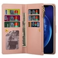 thumbnail image 4 of iPhone 11 6.1" Case, Allytech PU Leather Folio Flip Kickstand Wrist Strap Cards Slots Shockproof Mangetic Closure TPU Back Cover Wallet Case for Apple iPhone 6.1", Rosegold, 4 of 13