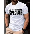 thumbnail image 1 of Men'S "The Specials" Graphic Tee - Casual Round Neck T-Shirt with Checkered Border, White, Muscle Shorts & Leisurewear|Checkered Pattern Shirt|Comfortable Fit, 1 of 7