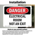 thumbnail image 3 of Electrical Room Not An Exit OSHA Danger Vinyl Decal Label 18 Inch x 12 Inch - 10 Pack, 3 of 6