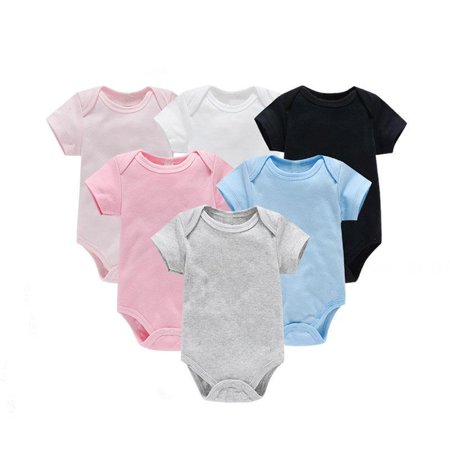 

SterneMond Baby Short Sleeve Onesies Bodysuits Baby Rompers Sizes Newborn-24 Months Unsex 6 Pack