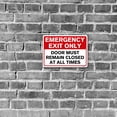 thumbnail image 4 of BTFSigns (2 Pack) 12" x 16" Emergency Exit Only Sign Door Must Remain Closed At All Times Aluminum Warning Sign Red Black, 4 of 6